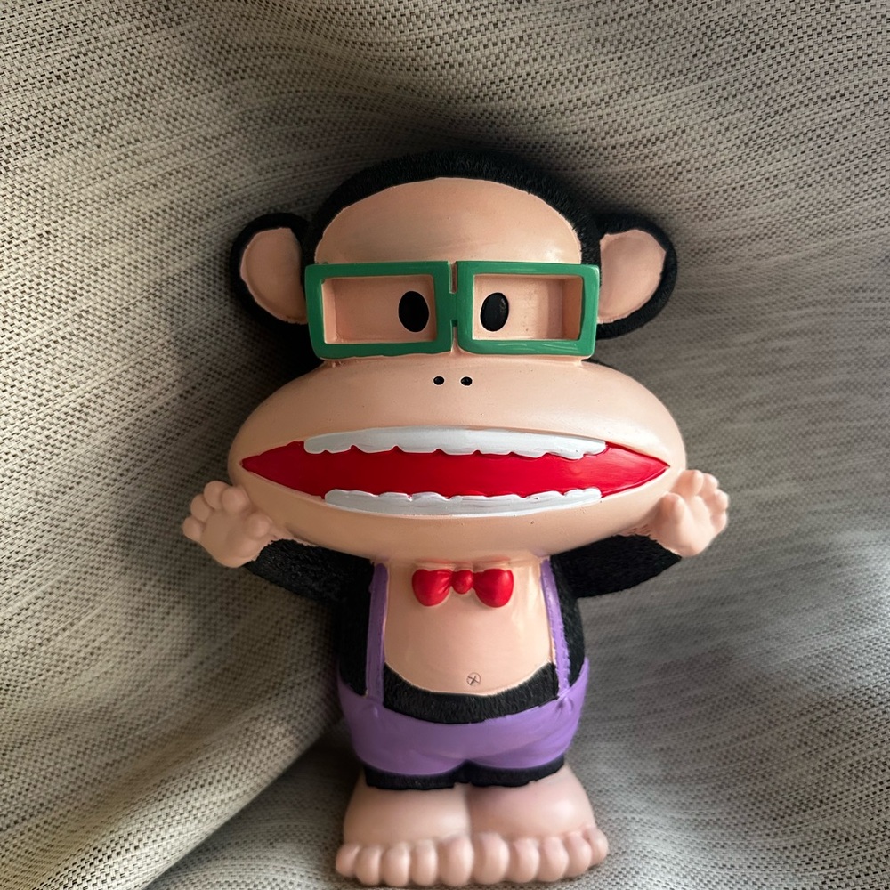 Kids Money Bank Monkey with Glasses - Black, Red, Purple